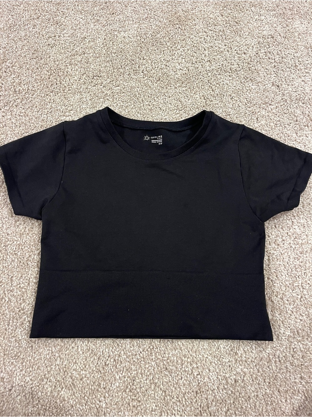 Black Crop Tee - offline by Aerie